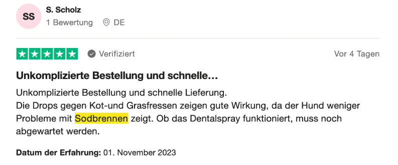 Bewertung S. Scholz – Unkomplizierte Bestellung und schnelle Lieferung