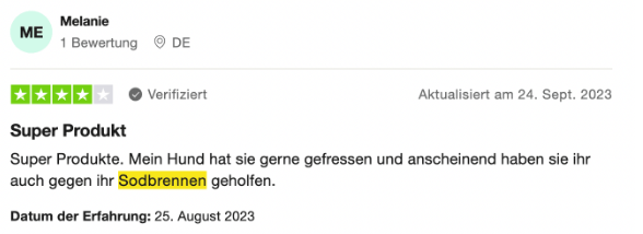Bewertung Melanie – Super Produkt
