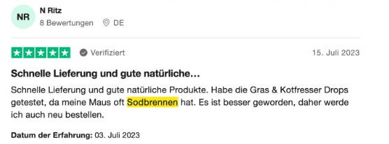 Bewertung N Ritz – Schnelle Lieferung und gute natürliche