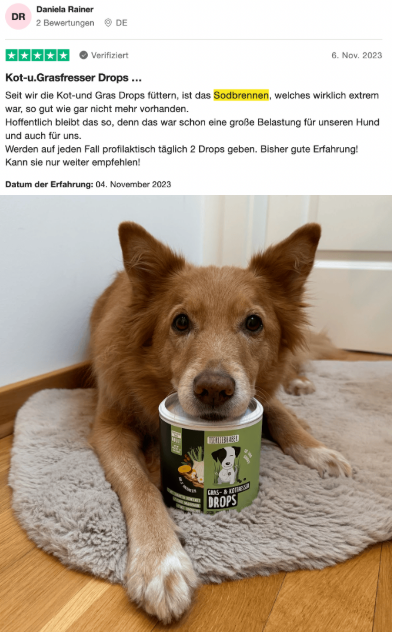 Bewertung Daniela Rainer – Kot- und Grasfresser Drops